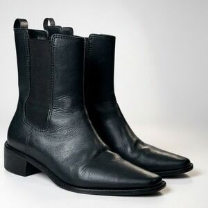 Tory‎ Burch Boots 45mm Women's Size 7M Black Leather Chelsea